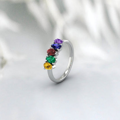 Pear Cut Multi Gemstone Ring Amethyst, Sapphire, Garnet, Emerald, Citrine Ring Multi Family Birthstone Ring Multi Stone Ring Antique Dainty