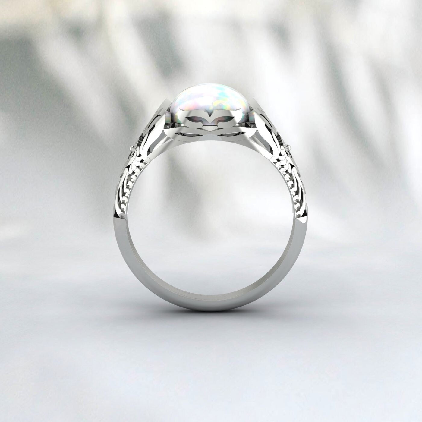 Fire Opal Men Ring 925 Sterling Silver Opal Men Ring Wedding Men Gift