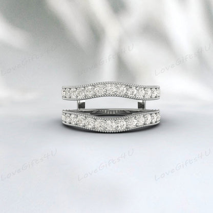 Bague de mariage rehausseur de Moissanite, bague assortie, bague d'anniversaire