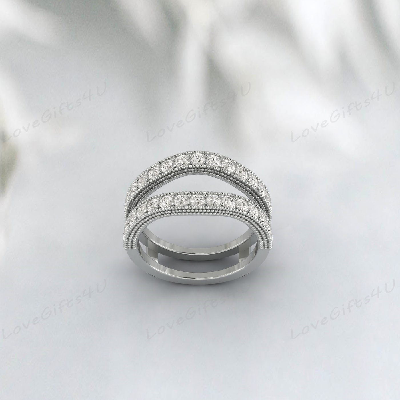 Moissanite Enhancer Wedding Band Matching Ring Anniversary Ring