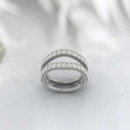 Bague de mariage rehausseur de Moissanite, bague assortie, bague d'anniversaire