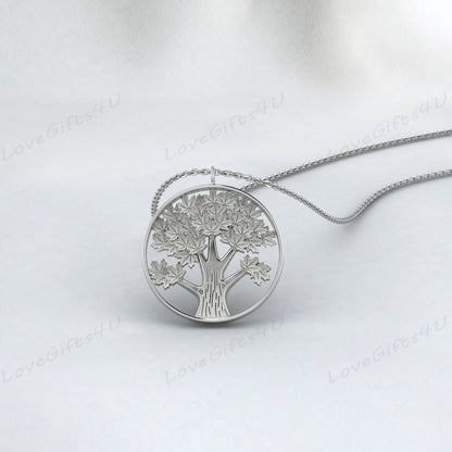 Collier arbre de vie, collier arbre généalogique de vie, collier arbre de vie en argent, pendentif arbre en argent sterling, bijoux arbre de vie