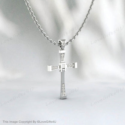 Élégant collier cz Diamond Cross - 925 Sterling Silver, Cadeaux de confirmation pour les filles, cadeau de fête des mères pour sa maman fille sœur épouse