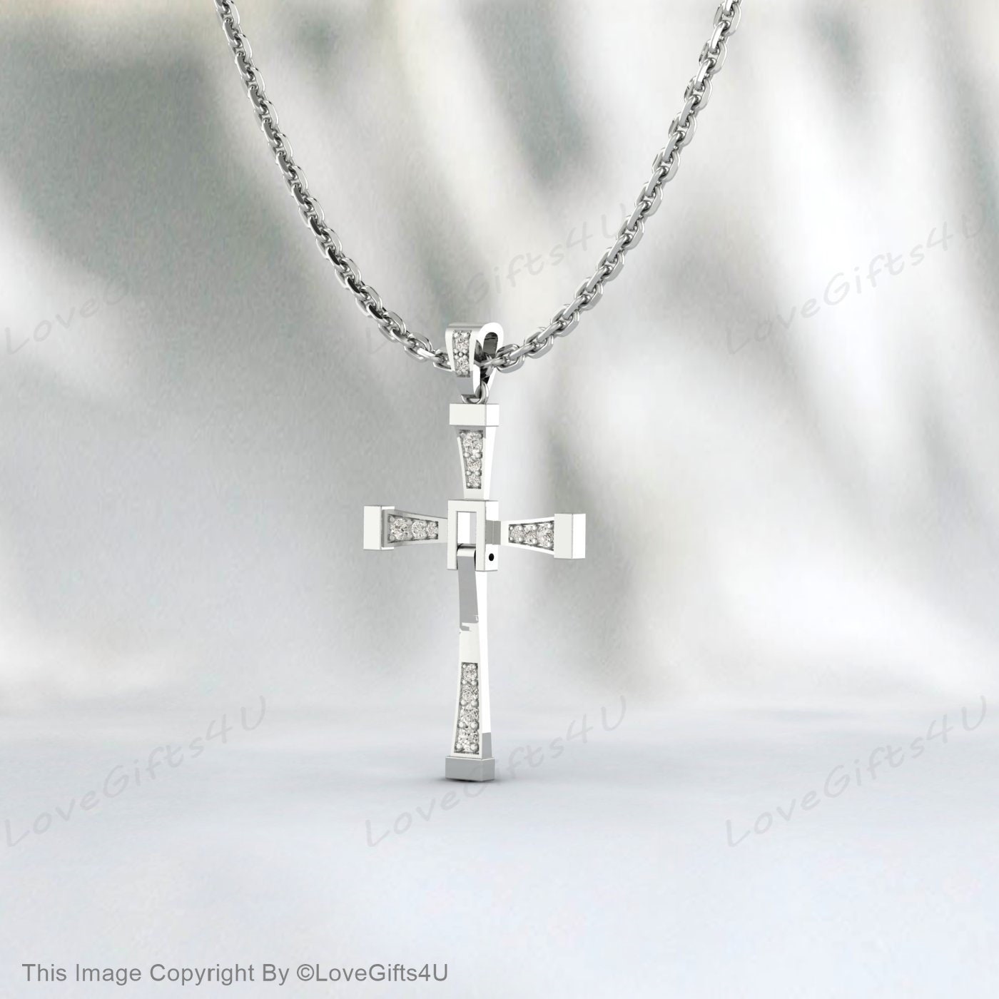 Élégant collier cz Diamond Cross - 925 Sterling Silver, Cadeaux de confirmation pour les filles, cadeau de fête des mères pour sa maman fille sœur épouse