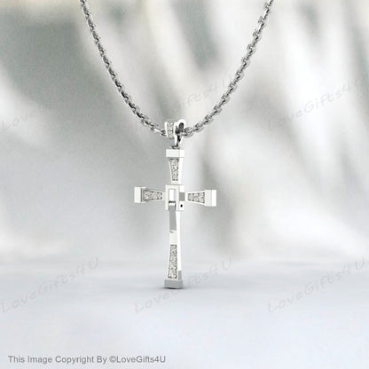 Élégant collier cz Diamond Cross - 925 Sterling Silver, Cadeaux de confirmation pour les filles, cadeau de fête des mères pour sa maman fille sœur épouse