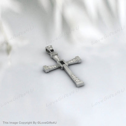 Élégant collier cz Diamond Cross - 925 Sterling Silver, Cadeaux de confirmation pour les filles, cadeau de fête des mères pour sa maman fille sœur épouse