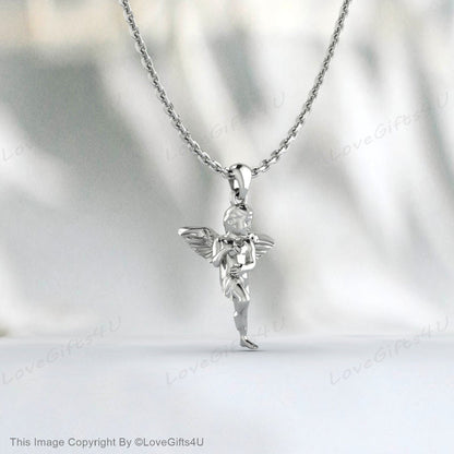 Cherubim Necklace , Baby Angel Necklace , Silver Necklace , Cherub Necklace , Wings Necklace , Charm Necklace , Angel Jewelry , Gift for her