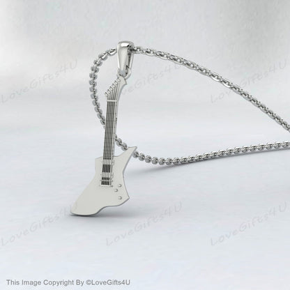 Collier personnalisé de charme de guitare électrique, bijoux de musique personnalisés, cadeaux de guitariste, cadeau pour mélomane et enseignant, collier de meilleur ami