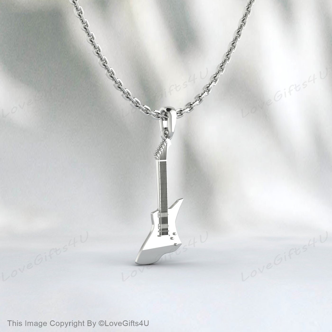 Collier personnalisé de charme de guitare électrique, bijoux de musique personnalisés, cadeaux de guitariste, cadeau pour mélomane et enseignant, collier de meilleur ami