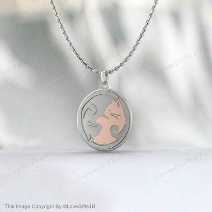 Collier médaillon pendentif chat celtique en argent sterling Collier kitty, charme de chat, cadeau pour un amoureux des chats, cadeau d’Halloween pour ma fille