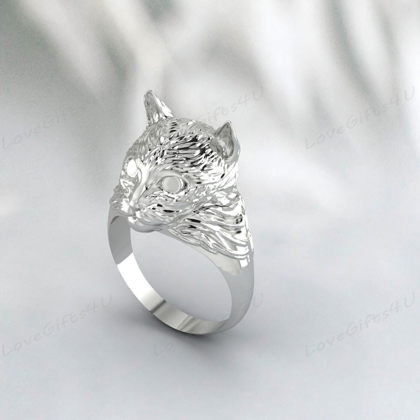 Bague tête de chat en argent 925, bague Animal Vintage, bijoux chat, cadeau pour hommes