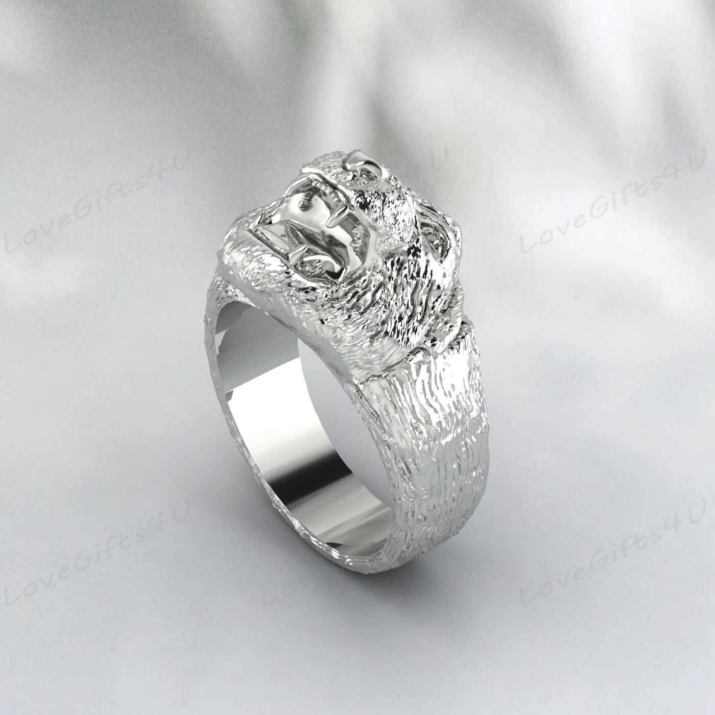 Bague Lion Bague Lion Argent Fait Main Bague Animal Lion Bague Homme Pour Hommes