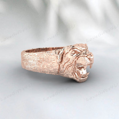 Bague Lion Bague Lion Argent Fait Main Bague Animal Lion Bague Homme Pour Hommes