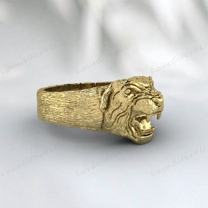 Lion Ring Handmade Silver Lion Ring Lion Animal Ring Men Ring For Men