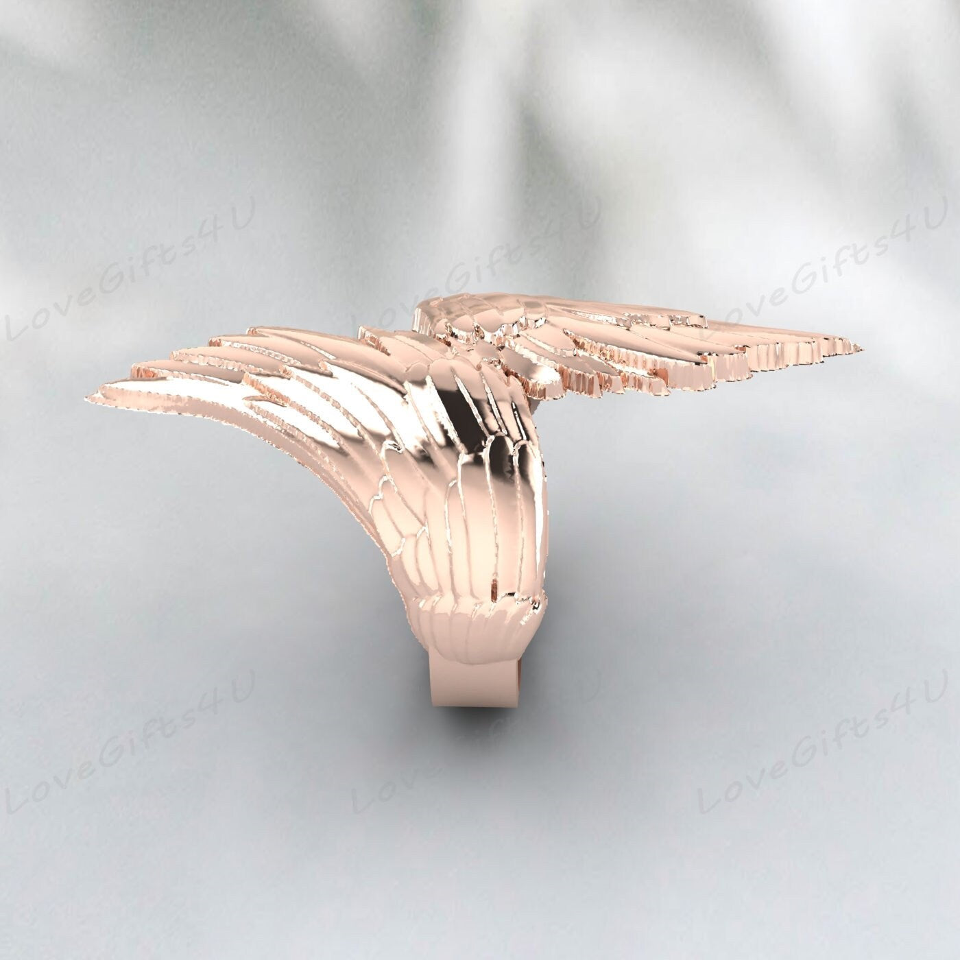 Adjustable Guardian Angel Wings Ring 925 Silver Guardian Angel Ring