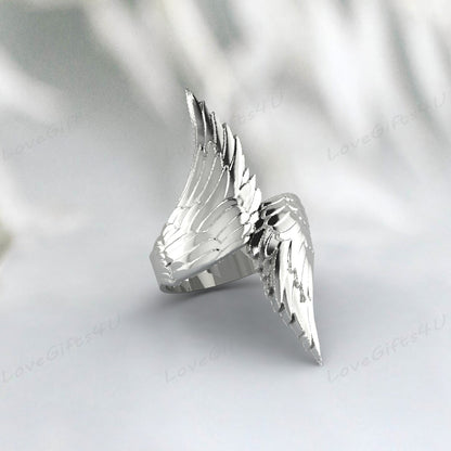 Bague Ailes d'Ange Gardien Ajustable Bague d'Ange Gardien en Argent 925