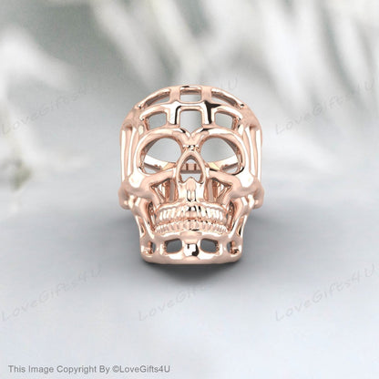 Silver Skull Head Ring For Men Gothic Style Ring Men's Biker Ring