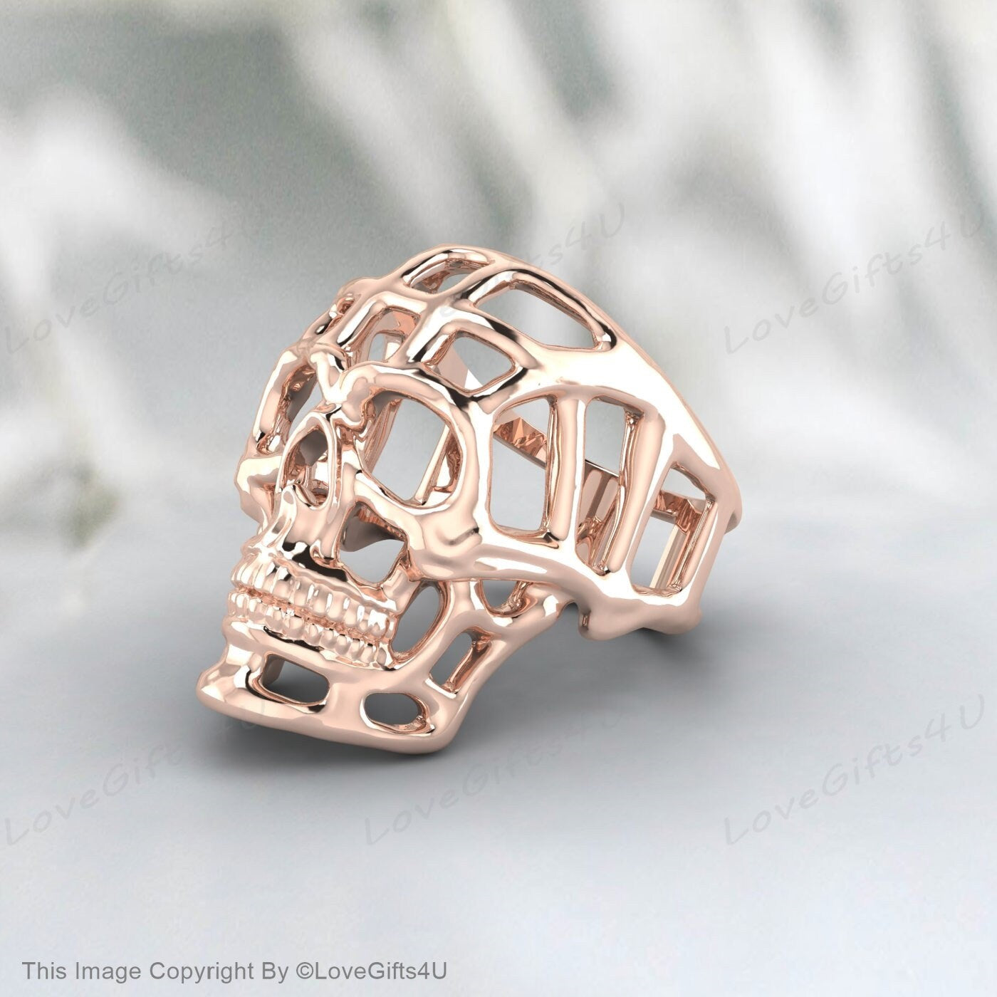 Silver Skull Head Ring For Men Gothic Style Ring Men's Biker Ring