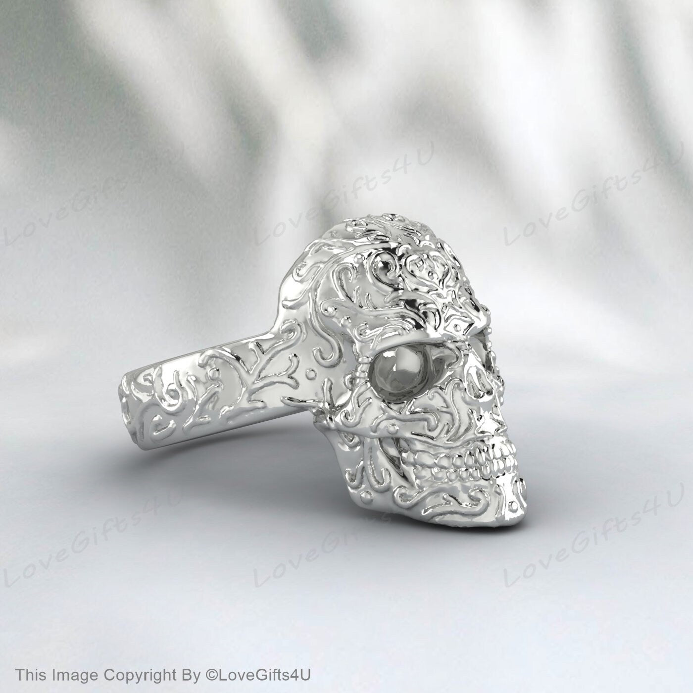 Bague tête de mort en argent, bague en argent pour hommes, bague de style gothique, bagues en argent Boho, bague de motard pour hommes, bijoux d’Halloween, bague d’Halloween