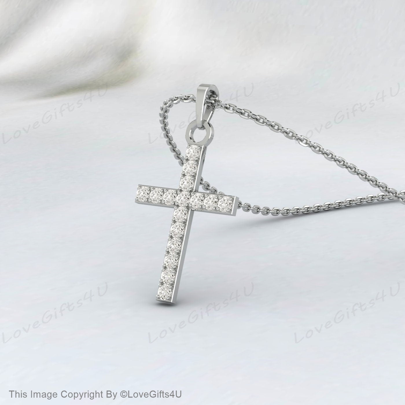 Cross Necklace, Diamond Cross Necklace, Cross pendant, 14k Gold Diamond Cross, Dainty Diamond Cross, Baptism Gift, Communion, Christmas Gift