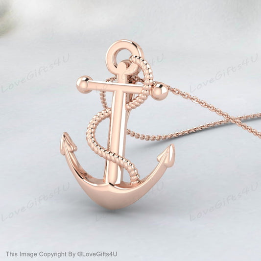 Anchor Necklace, Choose Gold Anchor or Silver Anchor, 18K Gold Vermeil or Sterling Silver, Nautical jewelry, Beach Necklace