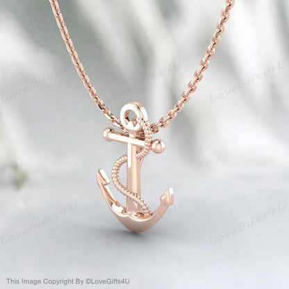 Anchor Necklace, Choose Gold Anchor or Silver Anchor, 18K Gold Vermeil or Sterling Silver, Nautical jewelry, Beach Necklace