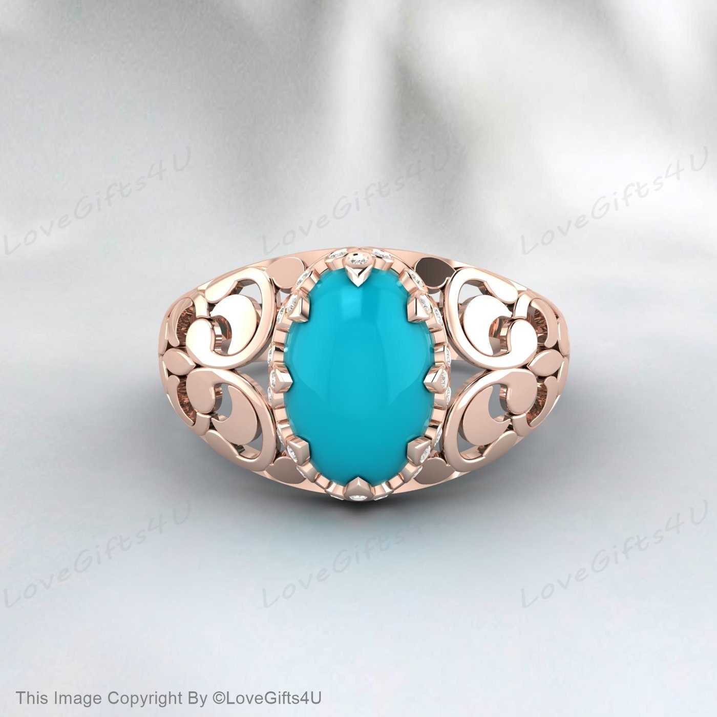 Bague Turquoise en argent faite à la main pour hommes, bague gravée, cadeau d'anniversaire