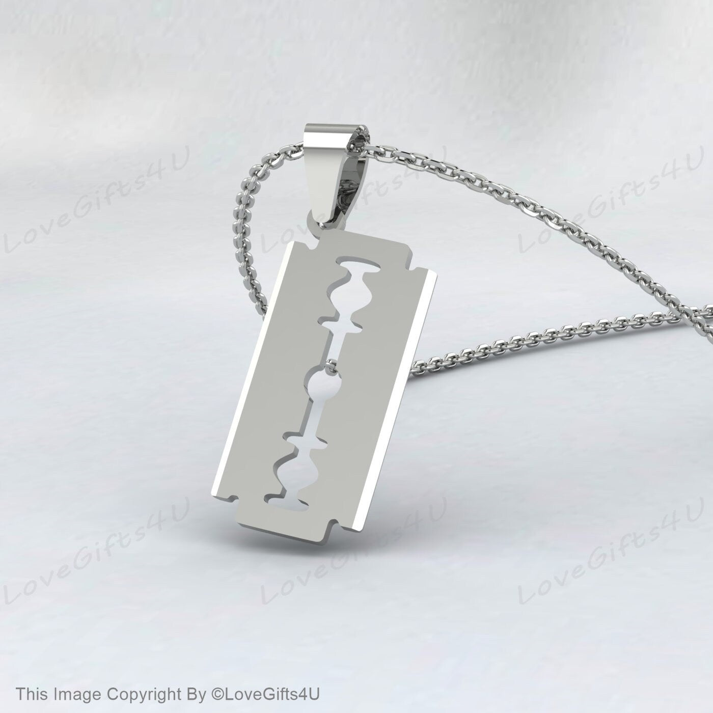 Razor Blade Necklace, Razor Necklace, Blade Necklace, Gifts for Boyfriend, Mens Necklace, Unisex Razor Pendant, Handmade Jewelry, Streetwear