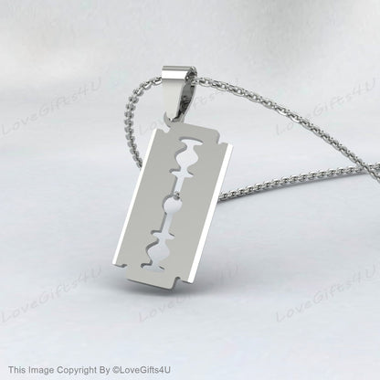 Collier de lame de rasoir, collier de rasoir, collier de lame, cadeaux pour petit ami, collier pour hommes, pendentif de rasoir unisexe, bijoux faits à la main, streetwear