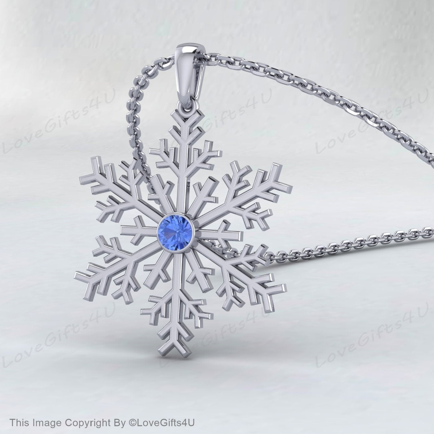 Collier de flocon de neige en argent, cadeau de Noël en argent, collier d’hiver, cadeau de jour enneigé, collier élégant scintillant, pendentif flocon de neige, thème d’hiver