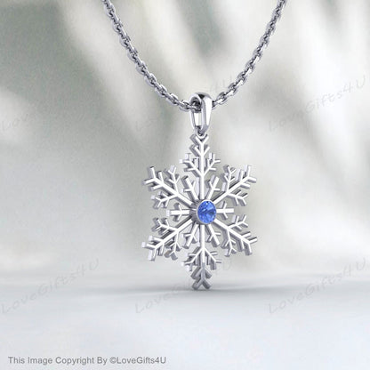 Silver Snowflake Necklace, Silver Christmas Gift, Winter Necklace, Snowy Day Gift, Sparkly Elegant Necklace, Snowflake Pendant, Winter Theme