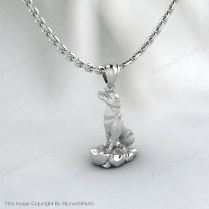 Collier Labrador - Pendentif gravure - Bijoux en argent sterling - Charme rempli d’or et d’or rose - Chien de compagnie poli à la main personnalisé