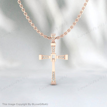 Élégant collier cz Diamond Cross - 925 Sterling Silver, Cadeaux de confirmation pour les filles, cadeau de fête des mères pour sa maman fille sœur épouse