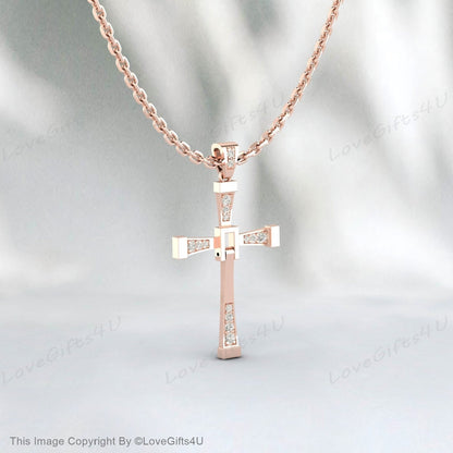 Elegant cz Diamond Cross necklace- 925 Sterling Silver, Confirmation gifts for girls, mothers day gift for her mom daughter sister wife