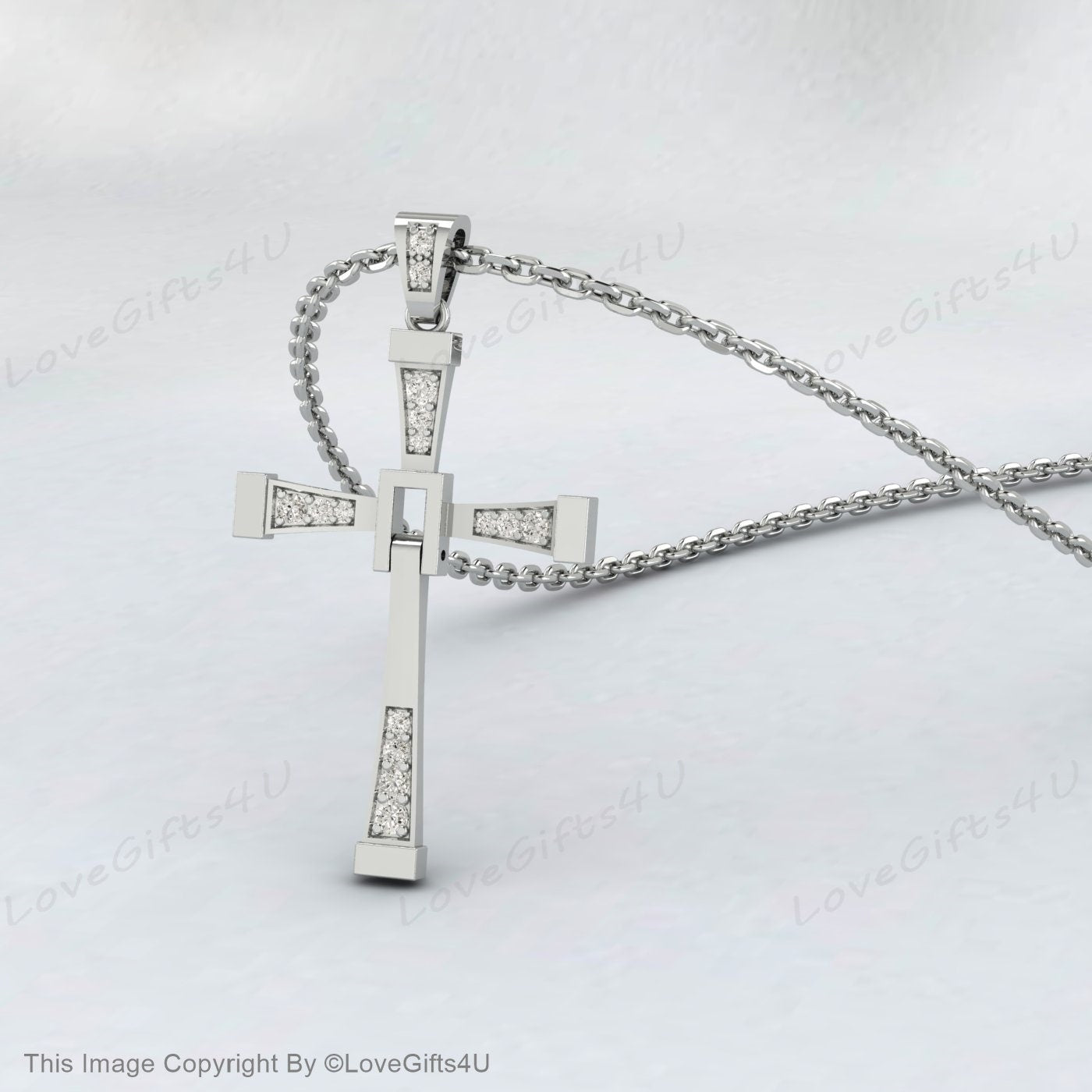 Élégant collier cz Diamond Cross - 925 Sterling Silver, Cadeaux de confirmation pour les filles, cadeau de fête des mères pour sa maman fille sœur épouse