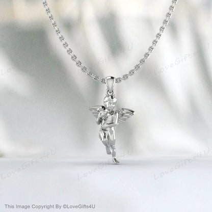 Cherubim Necklace , Baby Angel Necklace , Silver Necklace , Cherub Necklace , Wings Necklace , Charm Necklace , Angel Jewelry , Gift for her