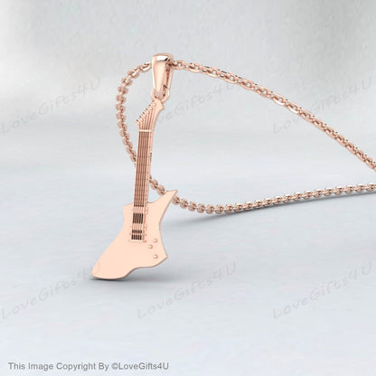 Collier personnalisé de charme de guitare électrique, bijoux de musique personnalisés, cadeaux de guitariste, cadeau pour mélomane et enseignant, collier de meilleur ami