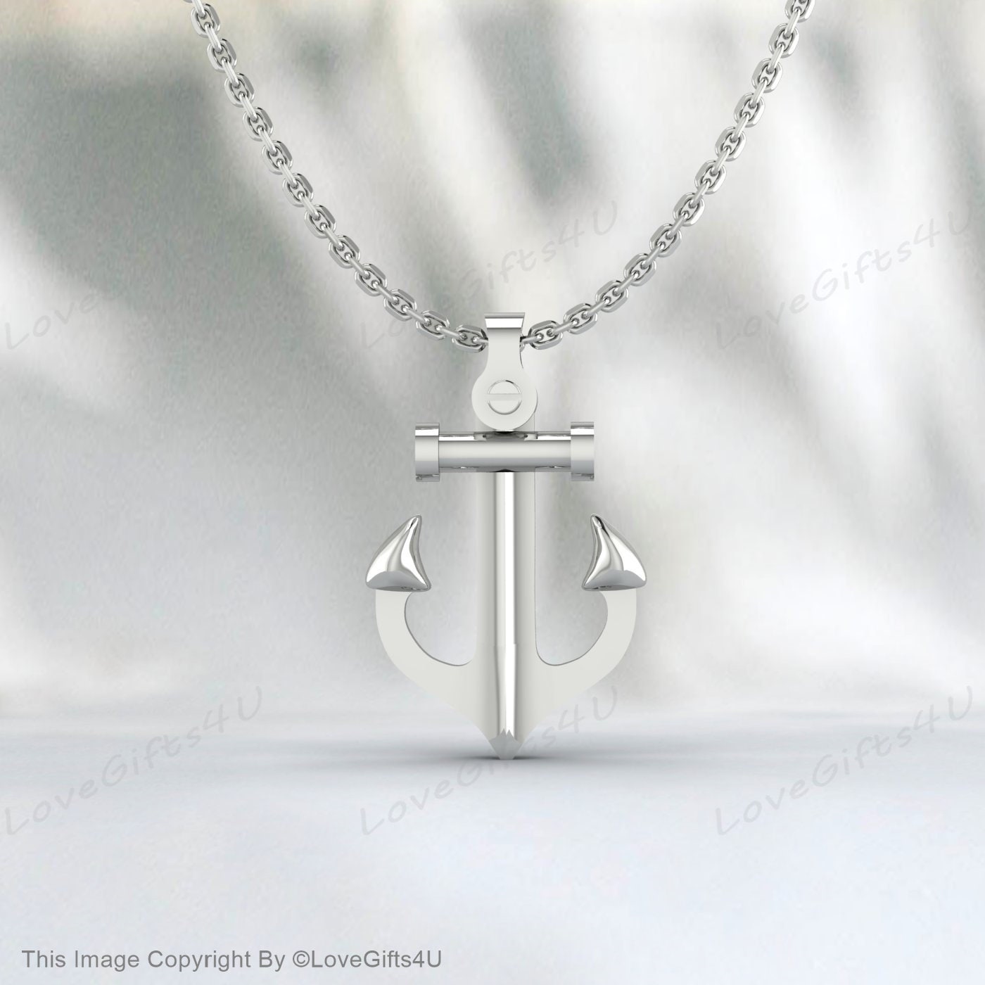 Anchor necklace for men, groomsmen gift, men's necklace with a silver anchor pendant, silver chain, gift for him, nautical necklace, surfer