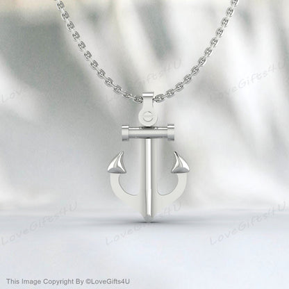 Collier d’ancre pour hommes, cadeau de palefreniers, collier pour hommes avec pendentif ancre en argent, chaîne en argent, cadeau pour lui, collier nautique, surfeur