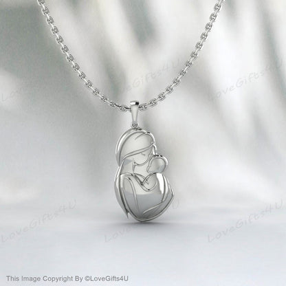 Cadeau super mères, collier mère et enfant en argent sterling, collier bébé maman, cadeau fête des mères, pendentif famille, bijoux maman