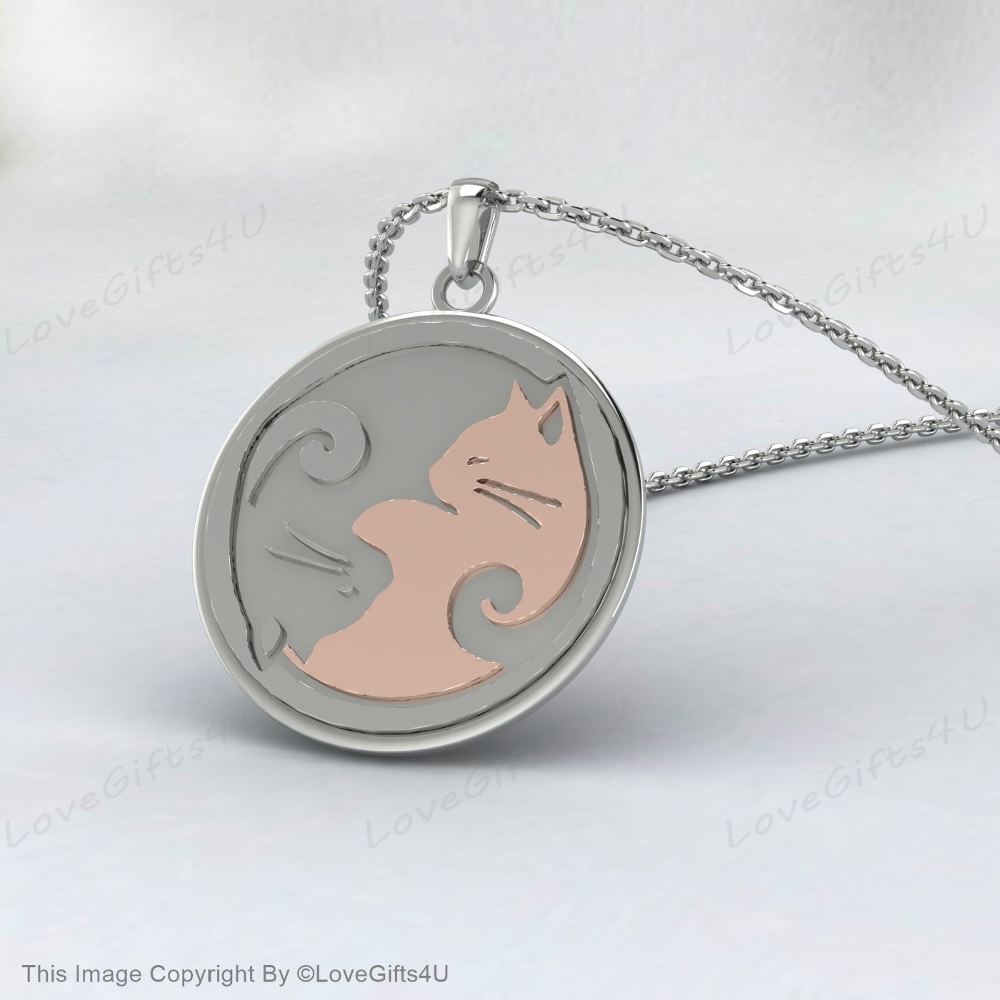 Collier médaillon pendentif chat celtique en argent sterling Collier kitty, charme de chat, cadeau pour un amoureux des chats, cadeau d’Halloween pour ma fille