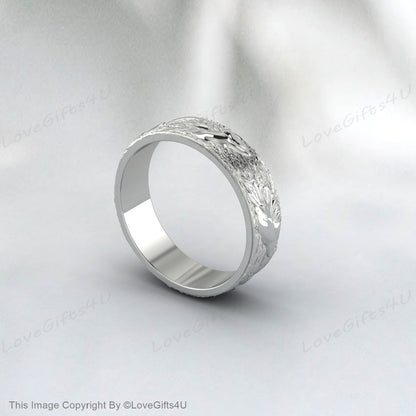 Bague branche de forêt en argent loup sur arbre pause bague artistique pour hommes