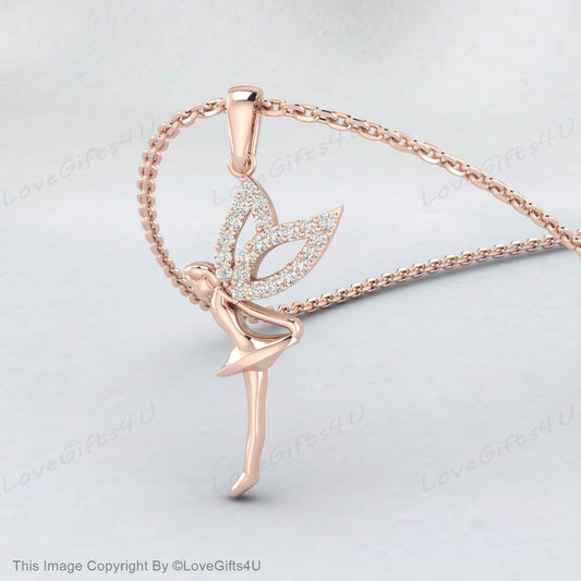 Halskette mit Charm „Balletttanzmädchen“ in Roségold, Halskette für Tochter, Geschenk für Tochter, Enkelin, Nichte, Mädchen, Schmuck, personalisiertes Geschenk