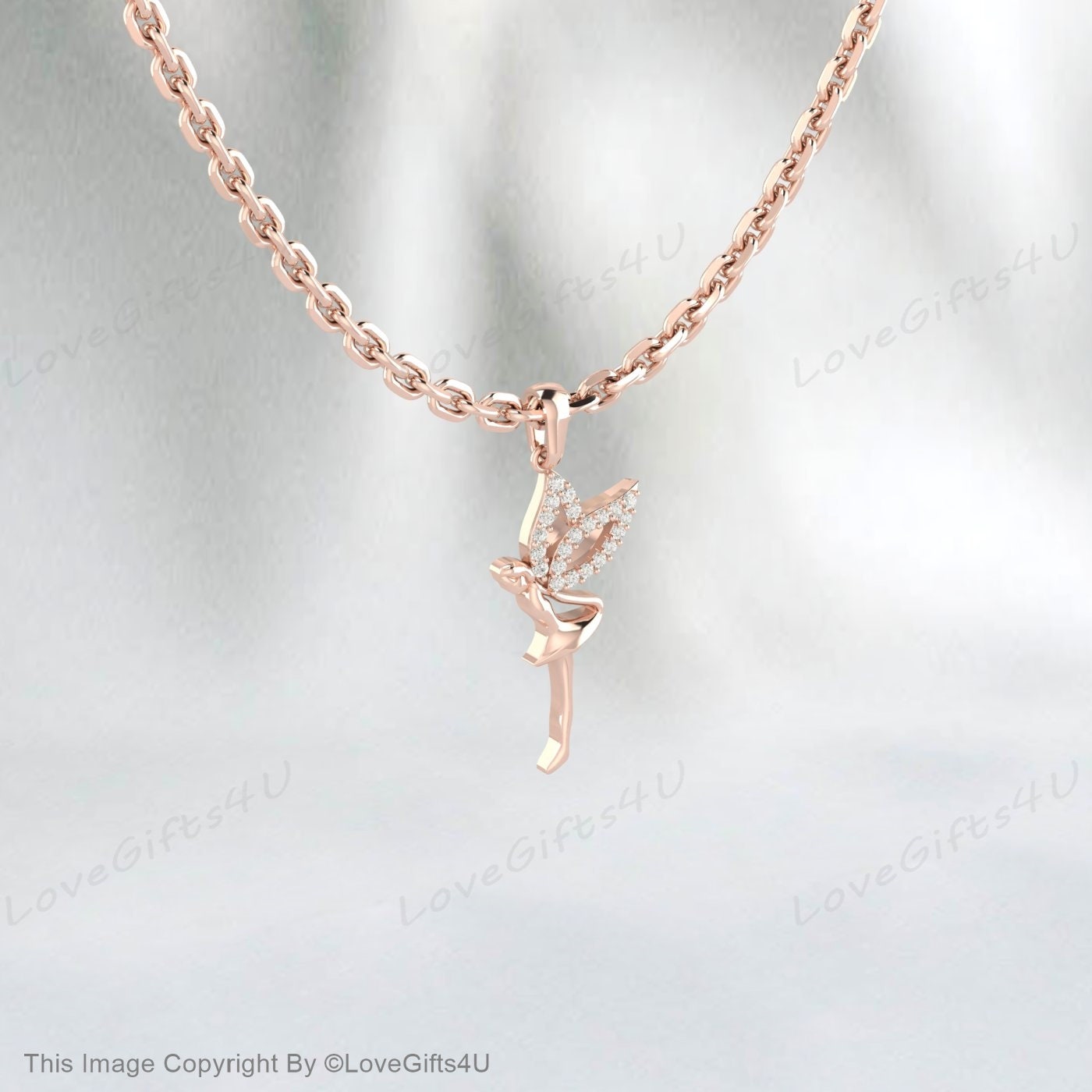 Collier de charme de fille de danse de ballet en or rose, collier de fille, cadeau pour fille petite-fille nièce fille bijoux cadeau personnalisé