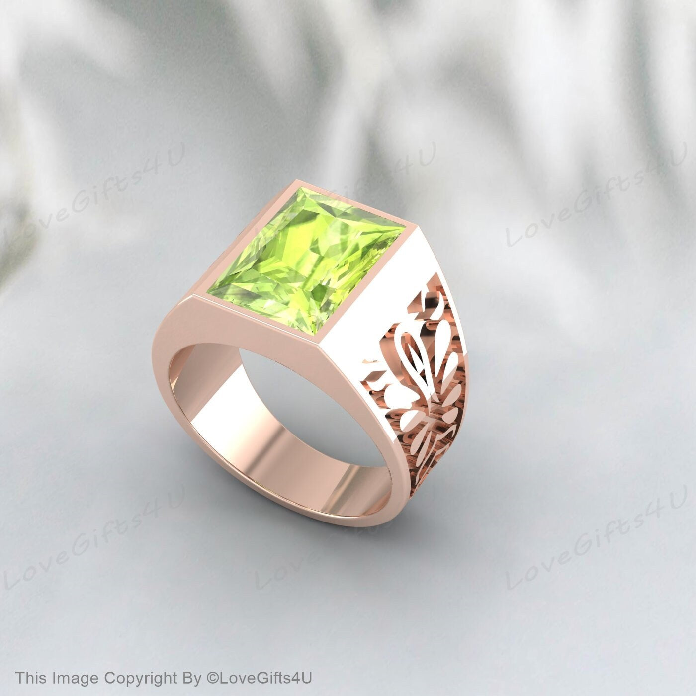 Bague péridot verte, bague de mariage en argent pour hommes, bague de fiançailles pour hommes