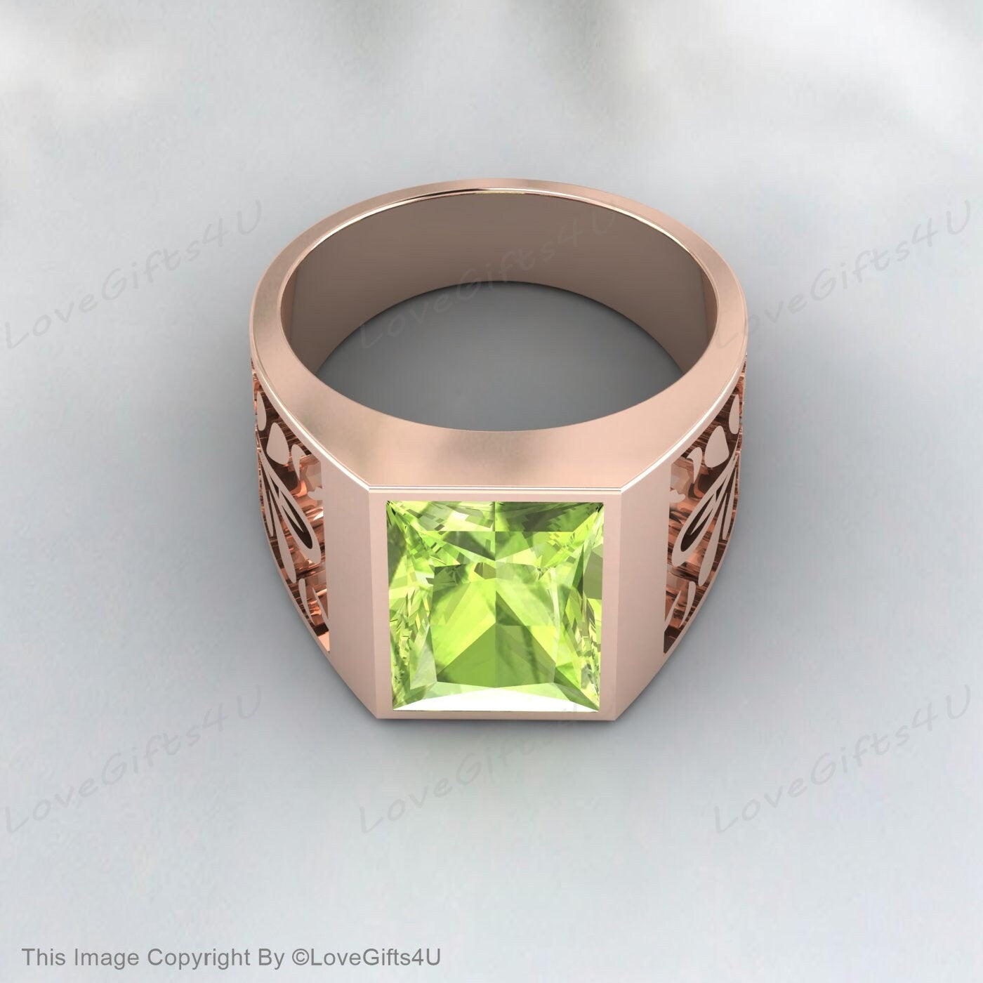 Bague péridot verte, bague de mariage en argent pour hommes, bague de fiançailles pour hommes