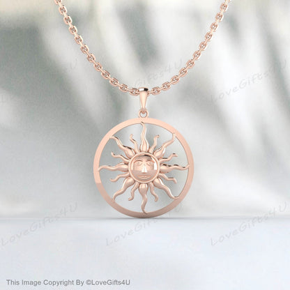 Minimalist Sun Necklaces for Women, 925K Silver Necklace, Summer Jewelry Sun Necklace, Sun Shine Gift, Best Friend Birthday Christmas