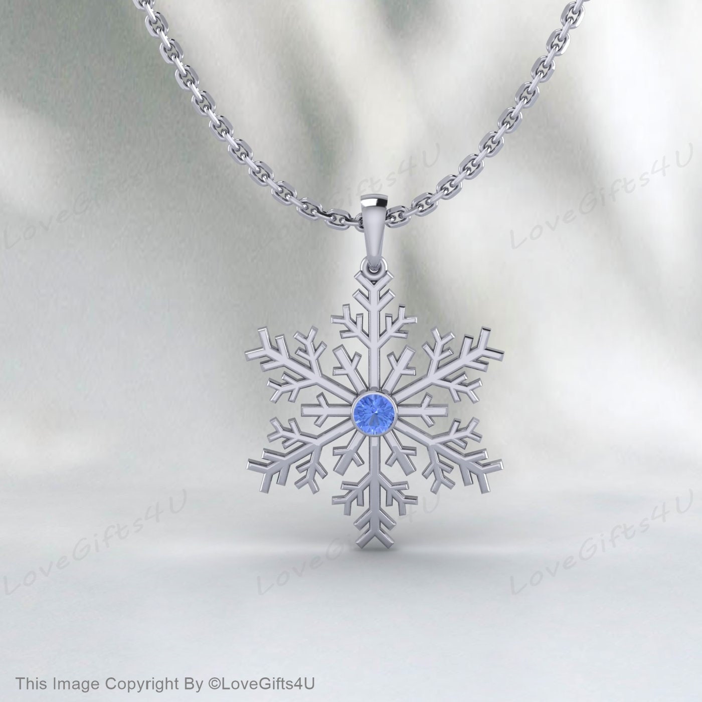 Collier de flocon de neige en argent, cadeau de Noël en argent, collier d’hiver, cadeau de jour enneigé, collier élégant scintillant, pendentif flocon de neige, thème d’hiver