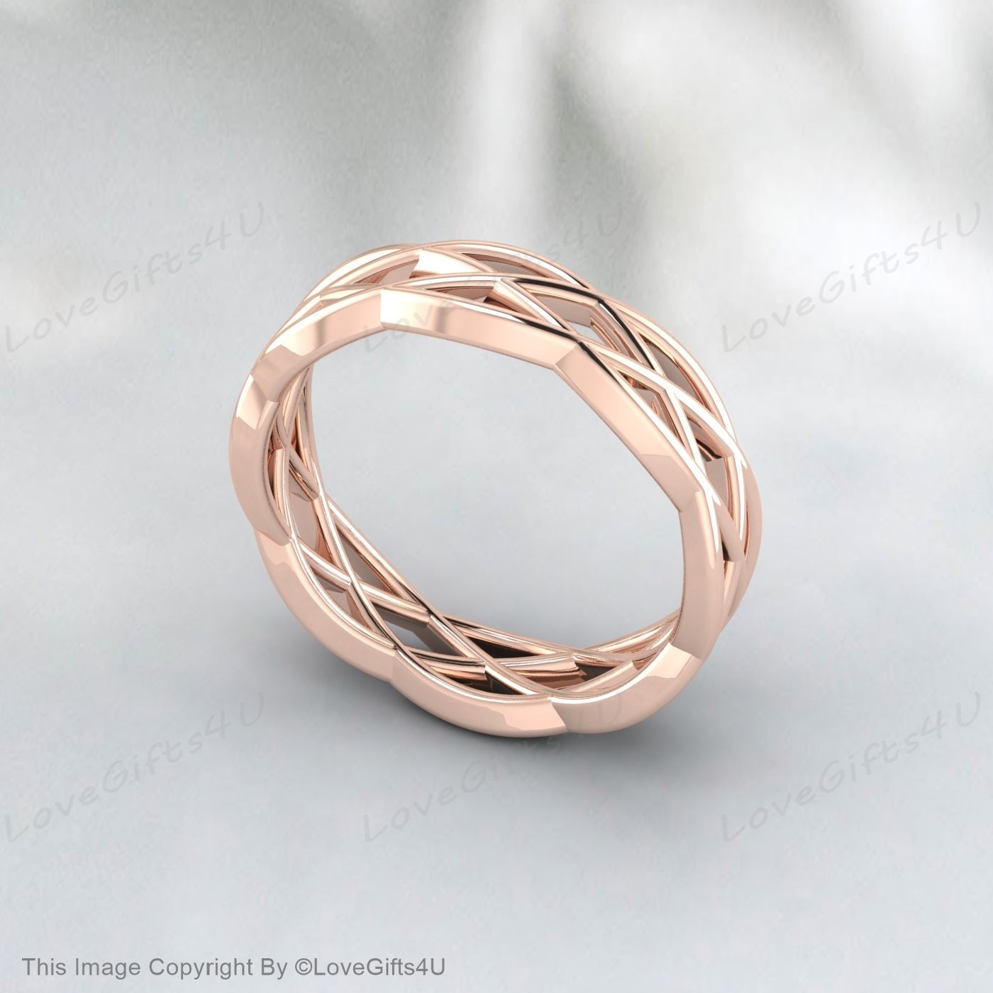 Celtic Knot Ring Engagement Band Womens Band Ring Mens Wedding Band