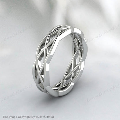 Celtic Knot Ring Engagement Band Womens Band Ring Mens Wedding Band